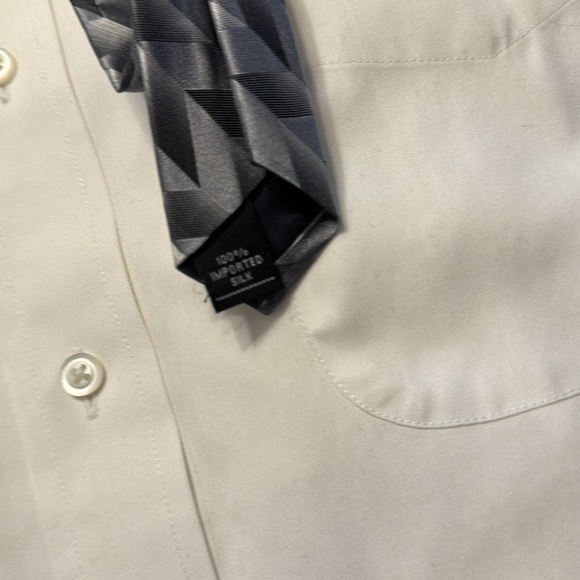(024) beautiful silver, and gray tie with geometrical pattern by Zylos - Picture 6 of 7